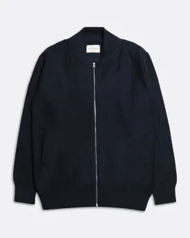 Essa Zipped Cardigan - Navy Iris Organic Cotton