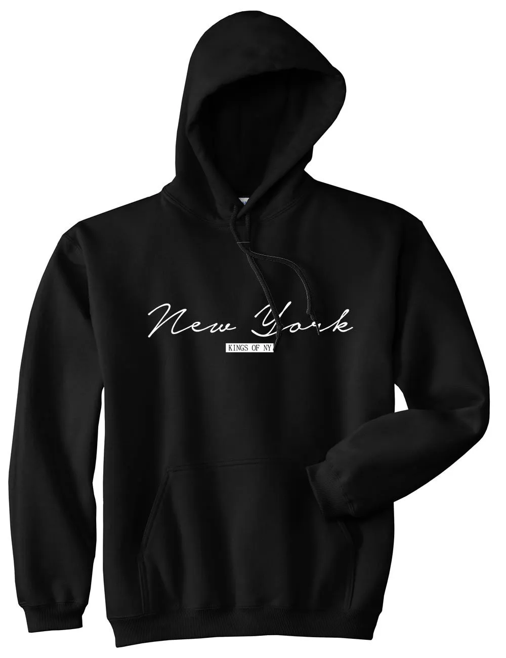 New York Script Typography Pullover Hoodie Hoody