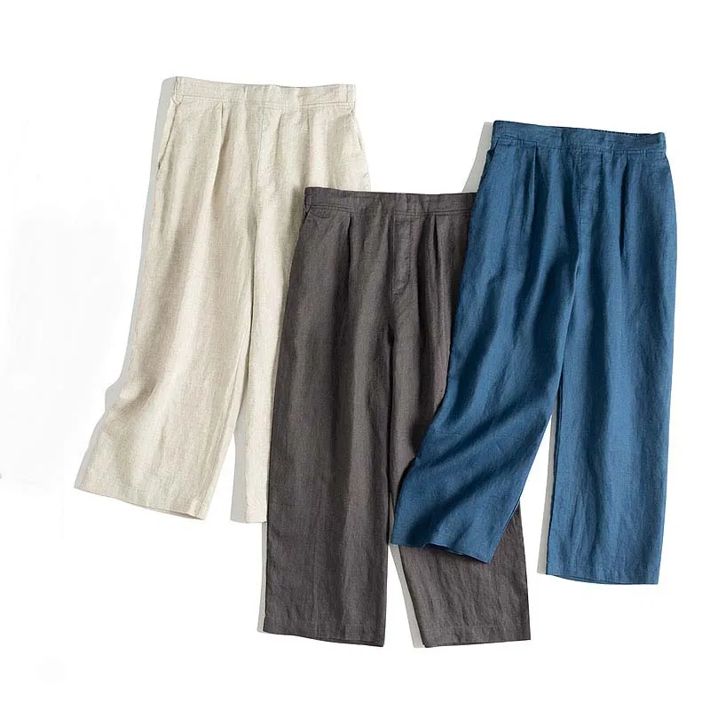 Women Loose Linen Pants Casual Drawing Summer Trousers