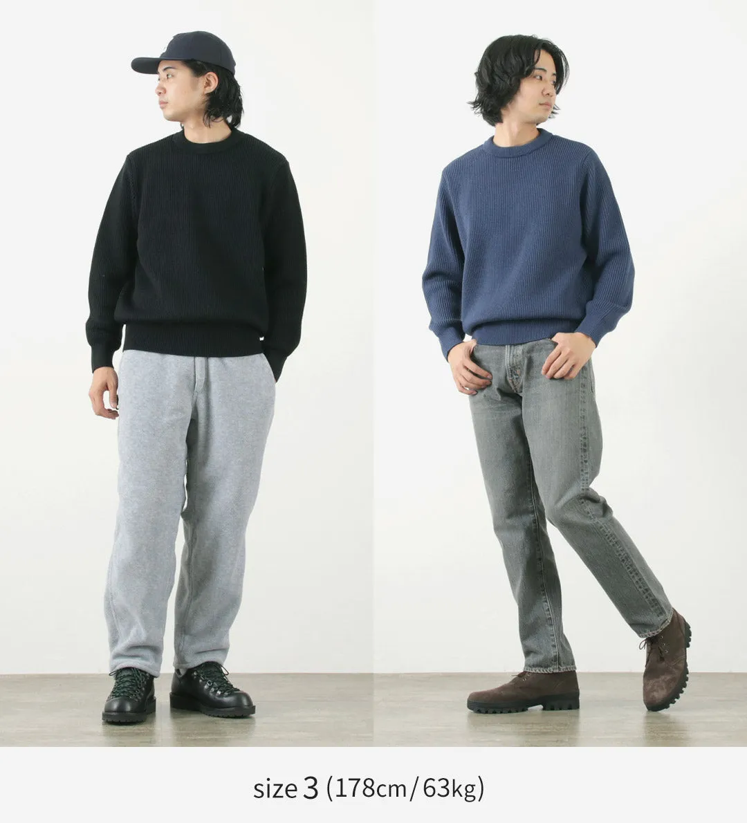 YONETOMI NEW BASIC / Extra Fine Wool Ribbed Knit Pullover